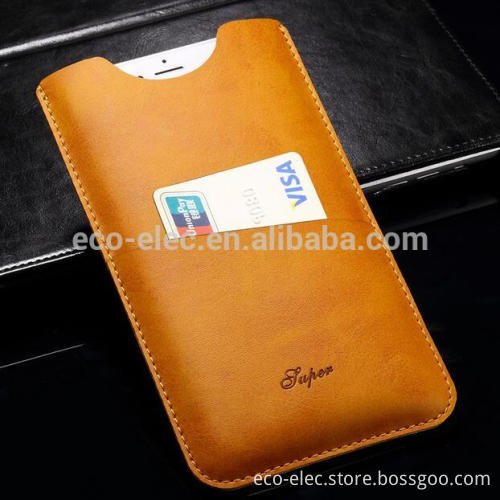 High quality Leather Phone case with card slot at the back side for iPhone 7